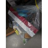 +VAT Bag of assorted items to include dusters, dog toys etc