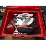 Metabo battery powered circular saw with two batteries and charger