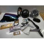 +VAT Motorbike & bicycle spares including chains, locks, cycle helmets, rebuild kit, stand, mobile