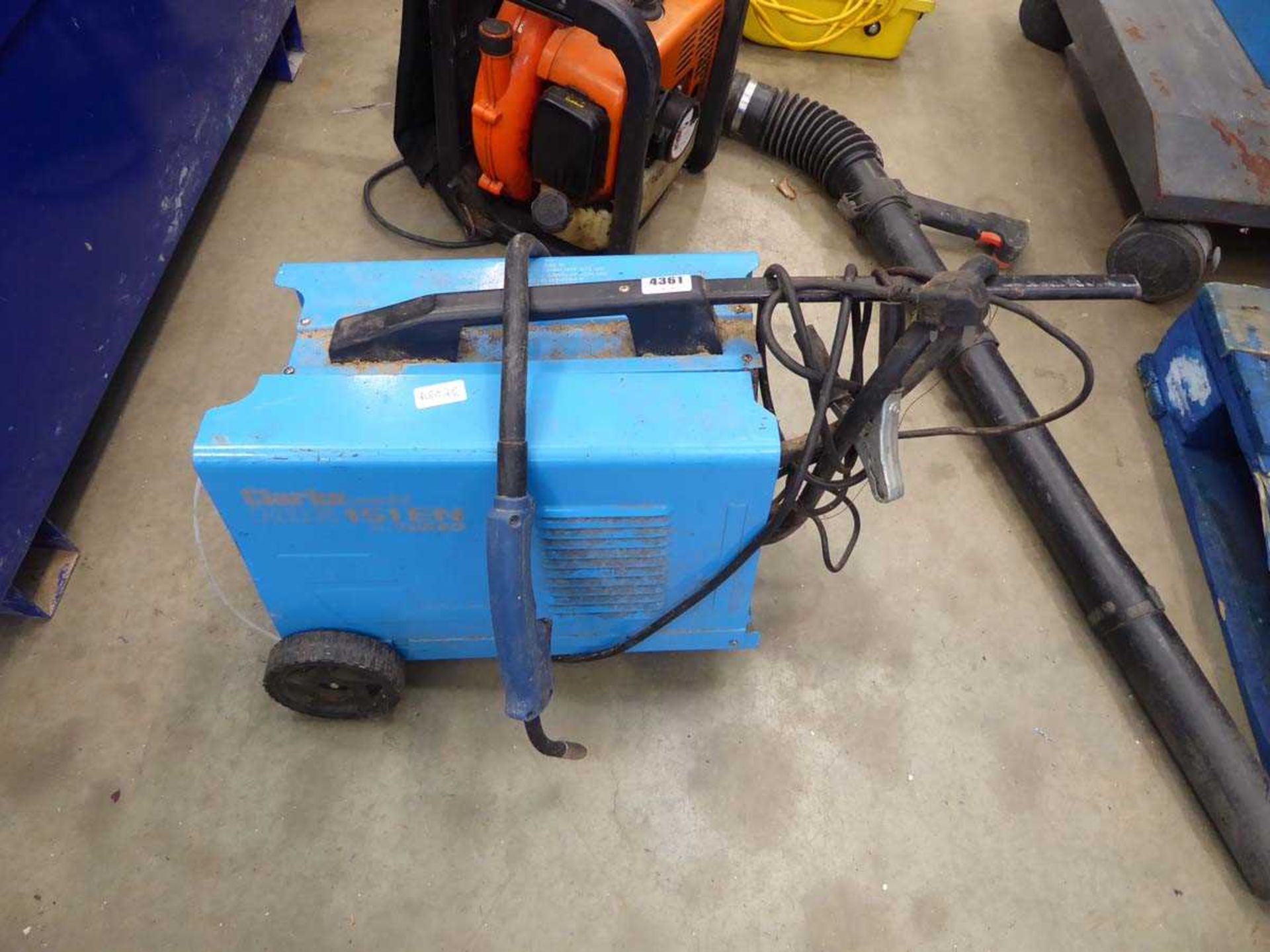 Small blue electric welder