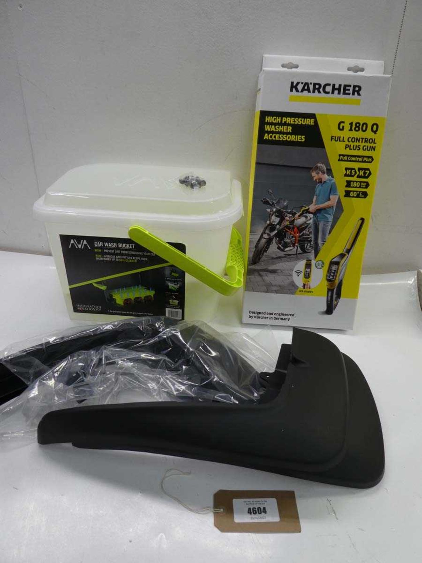 +VAT Car wash bucket, mud flaps and Karcher full control plus gun