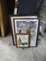 Two alcohol advertising book prints , plus one for Golden Shred Marmalade
