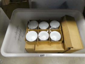 Box containing a quantity of Crown Ming crockery