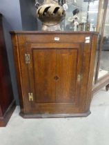 Oak single door corner cupboard