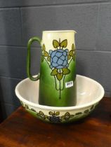 Art Nouveau style washstand jug and bowl