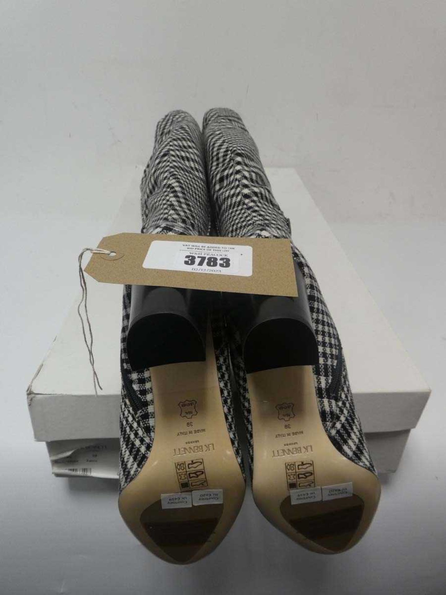 +VAT LK Bennett knee high boots in black/white size 39 (boxed) - Image 2 of 2