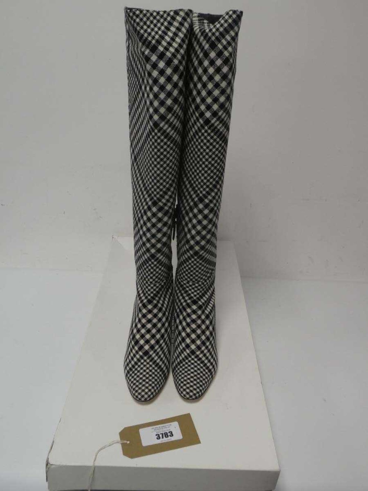 +VAT LK Bennett knee high boots in black/white size 39 (boxed)