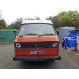 (FCG 403W) Volkswagen T25 Camper Van, Devon Moonraker in red and cream, with original gas fridge