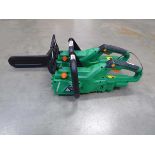Two Hawskmoor battery powered chainsaw, one only with blade, no battery or charger