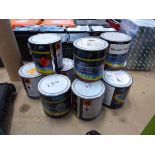 Qty of tins of assorted coloured paints