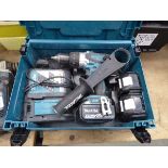 Makita battery drill with 3 batteries and charger and Workzone circular saw