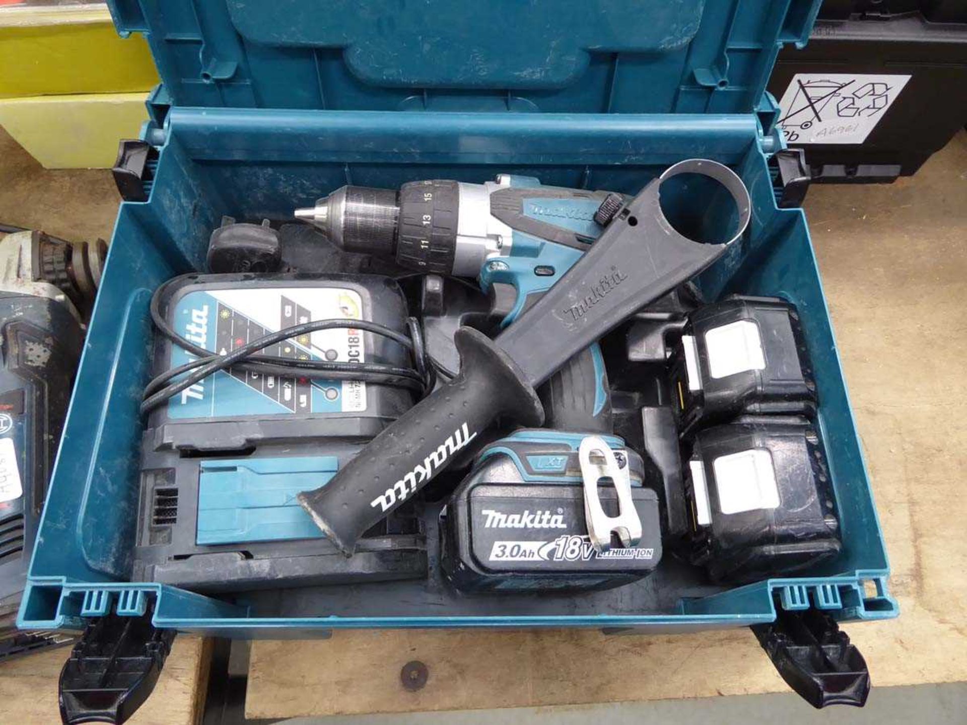 Makita battery drill with 3 batteries and charger and Workzone circular saw