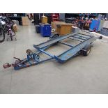 Single axle car trailer with hand winch