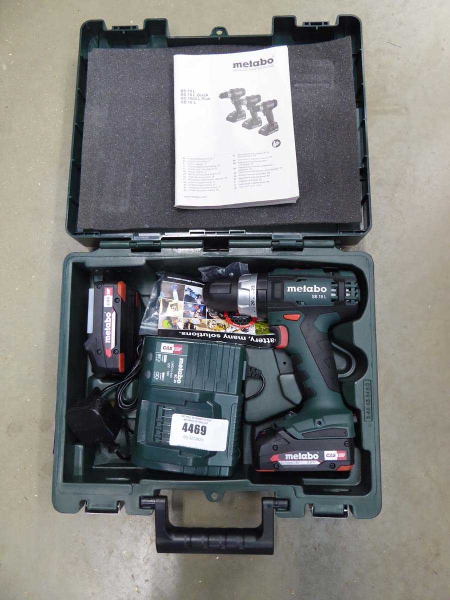 +VAT Metabo battery drill with 2 batteries and charger