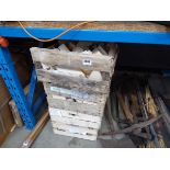 Four wooden crates of wooden off cuts