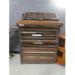 Printers cabinet with a large quantity of drawers