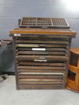 Printers cabinet with a large quantity of drawers