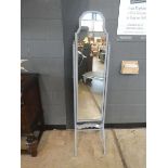 Grey painted cheval mirror