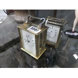 2 x brass carriage clocks