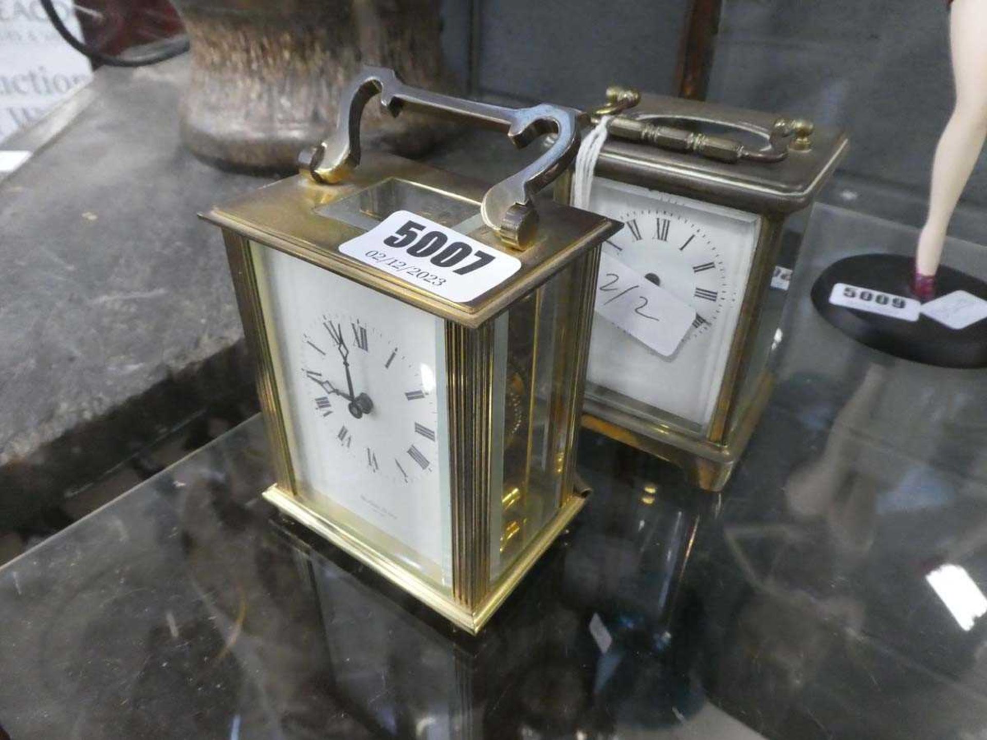 2 x brass carriage clocks