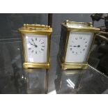 2 x brass carriage clocks