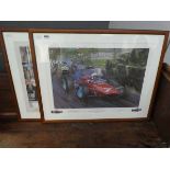 (4) 2 x limited edition motor racing prints by Nicolas Watts