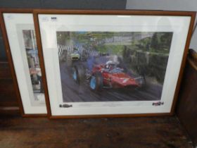 (4) 2 x limited edition motor racing prints by Nicolas Watts