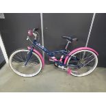B-Twin child's bike in blue and pink