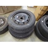 Two assorted steel rims and tyres for Mercedes Sprinter and Renault Megane