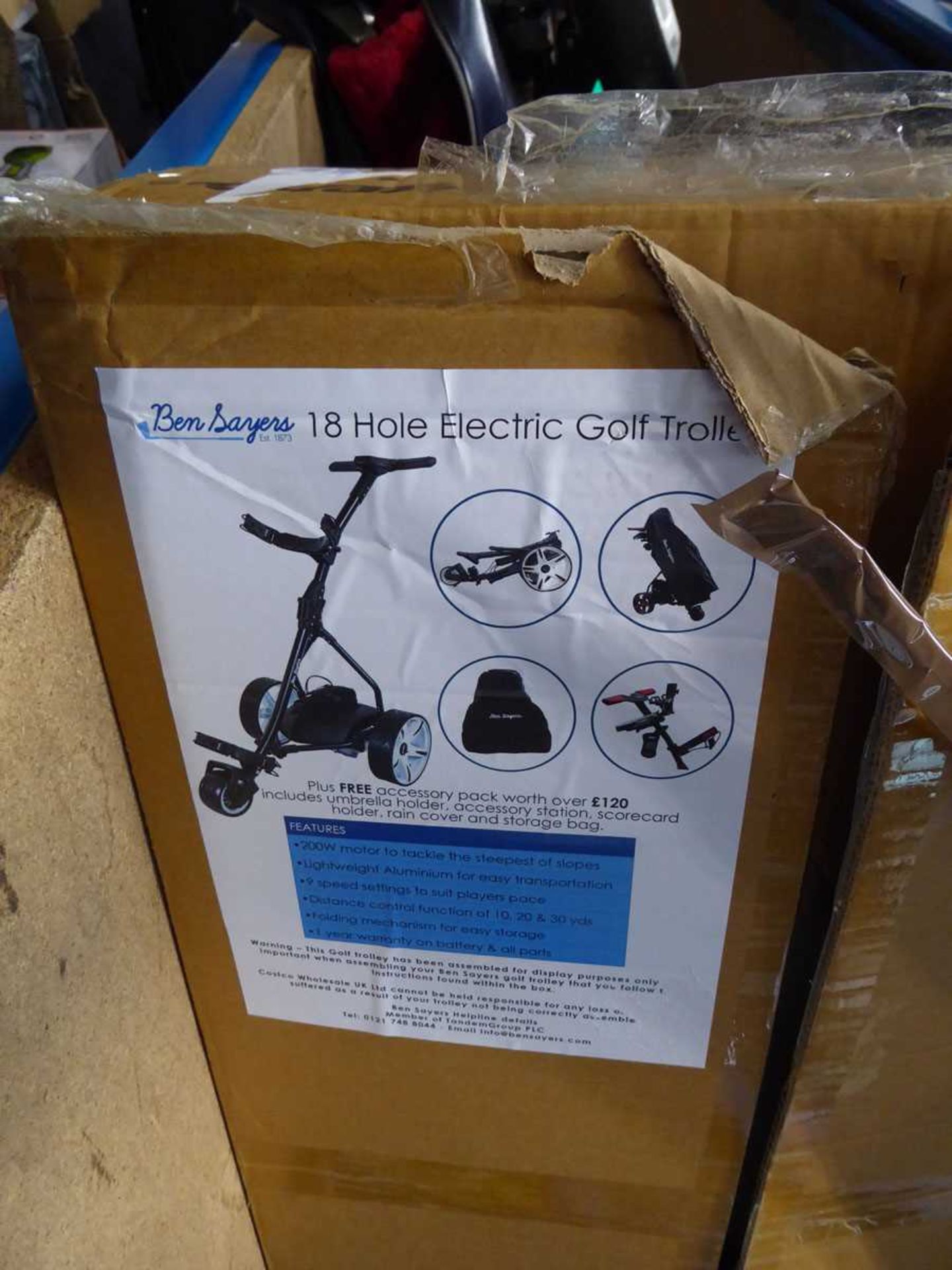 +VAT Boxed electric golf trolley