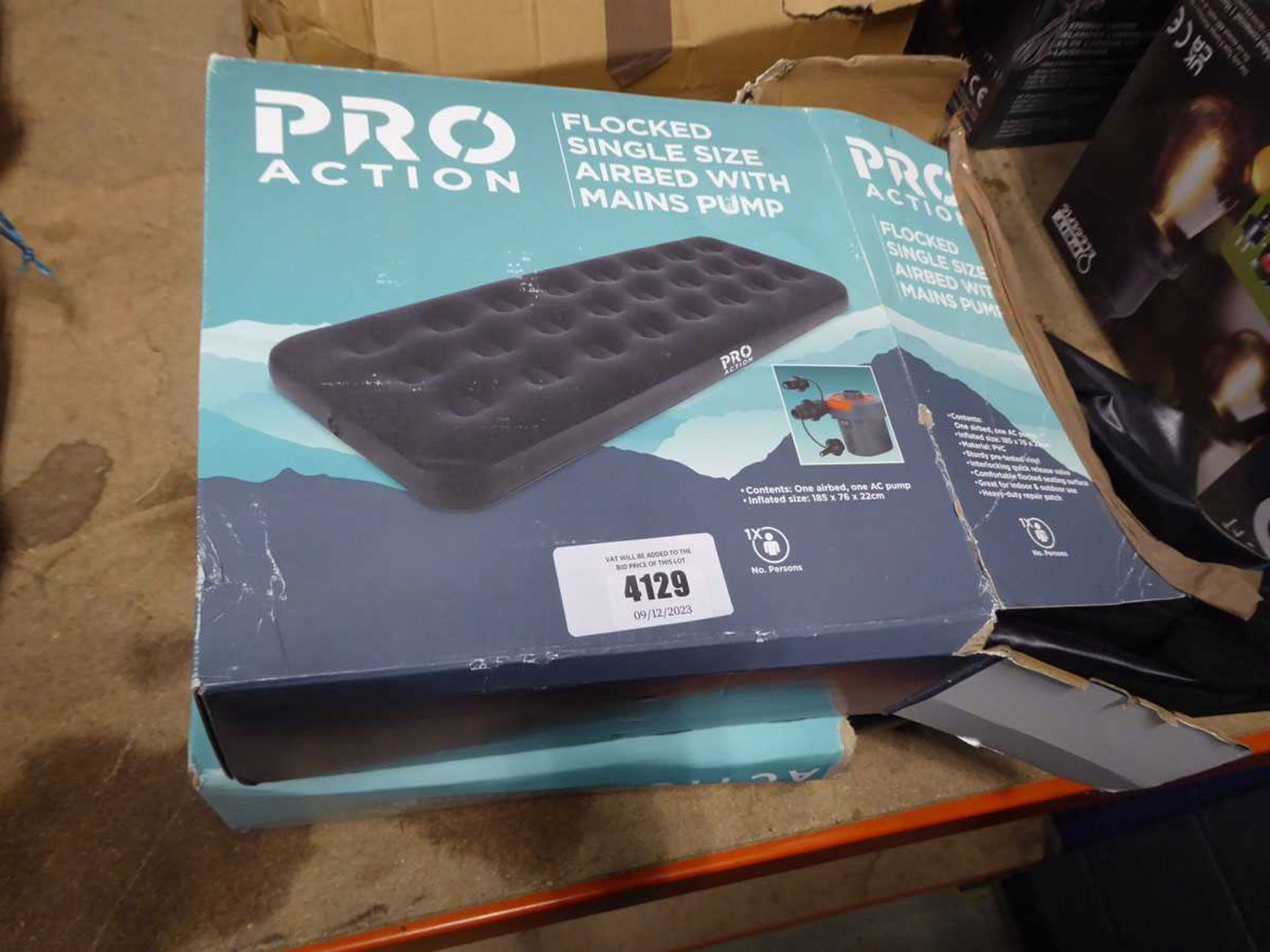 +VAT Two boxed Pro Action flock single air mattresses