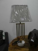 Table lamp with onyx base and shade