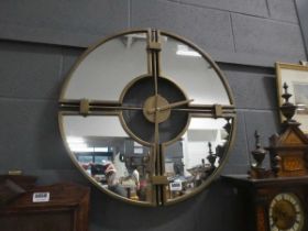 Mirrored wall clock