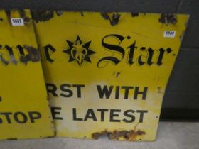 "The Star - the first with the latest" enamelled sign