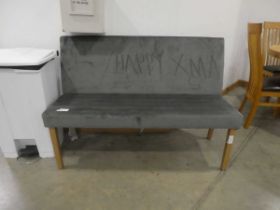 +VAT Grey velvet effect bench