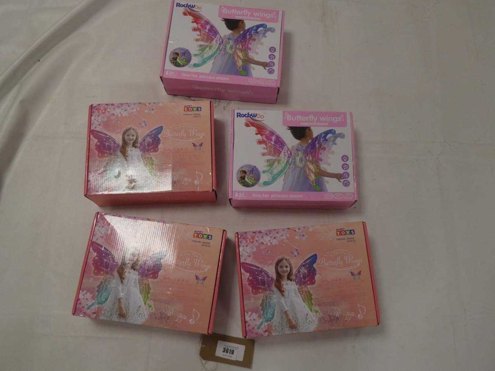 +VAT 5 x Box sets of children's light up musical butterfly wings