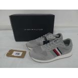 +VAT Boxed pair of Tommy Hilfiger runner evo mix trainers in grey size EU43