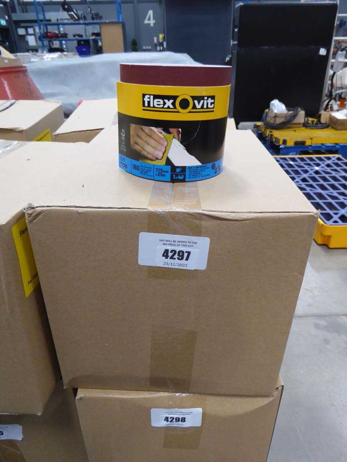 +VAT Box of six rolls of 180 grit sandpaper