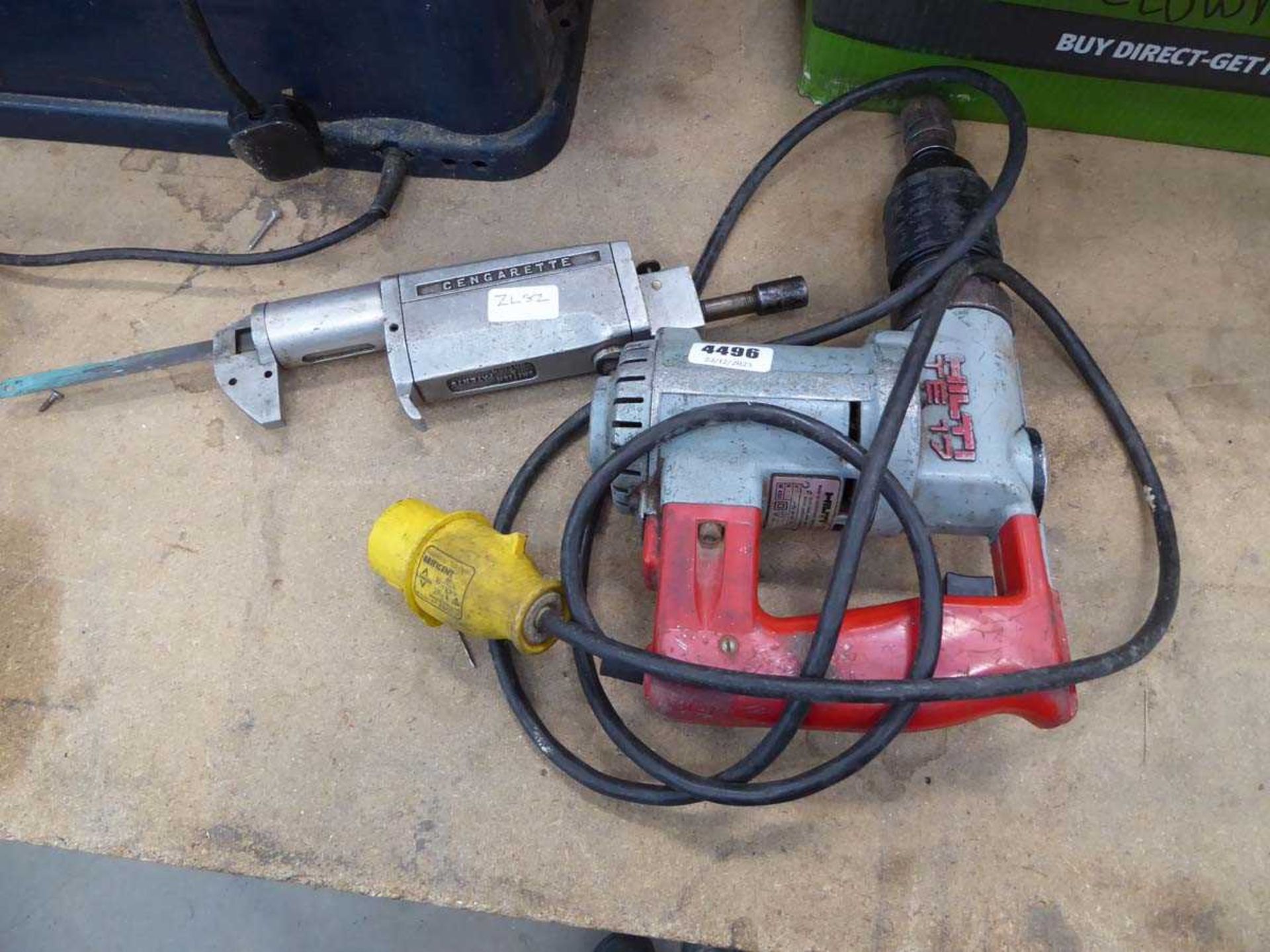 Air saw and Hilti 110v drill