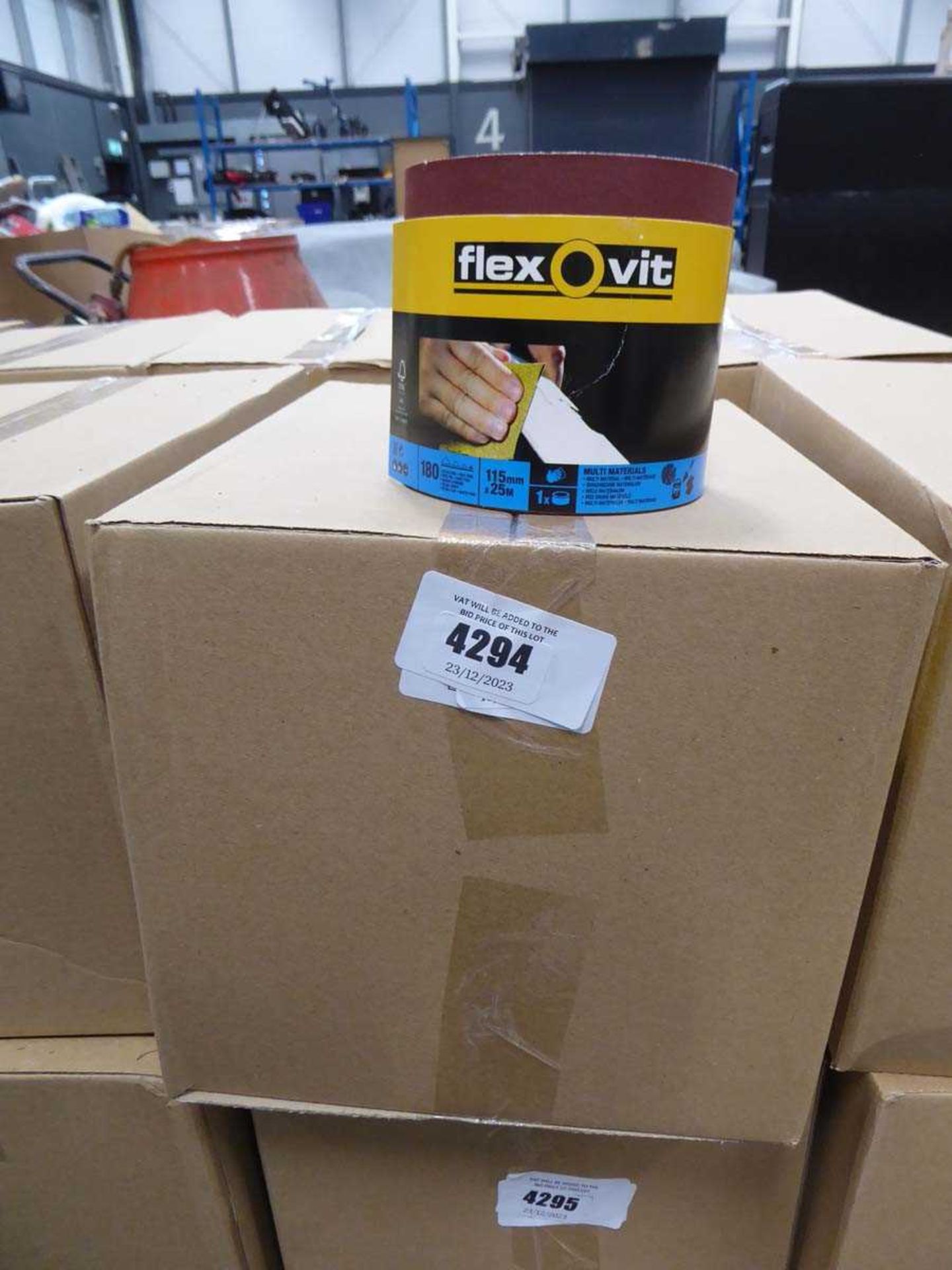 +VAT Box of six rolls of 180 grit sandpaper