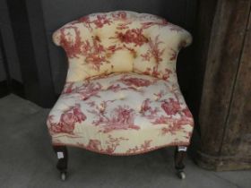 Pair of button back Victorian nursing chairs