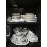 2 cages containing large qty of Royal Doulton rondelet patterned crockery