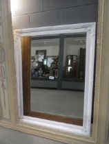 +VAT (4) Rectangular bevelled mirror in white frame