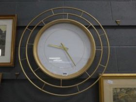 Libra modern white and gold metal coloured wall clock