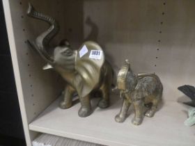 2 brass elephants