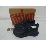 +VAT Boxed pair of Fitflop neo d hyker leather mix outdoor trainers in navy size UK6