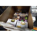 Box of Pop vinyl collectable Marvel figures