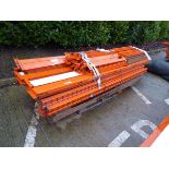 Pallet containing 2 running bays of large orange pallet racking