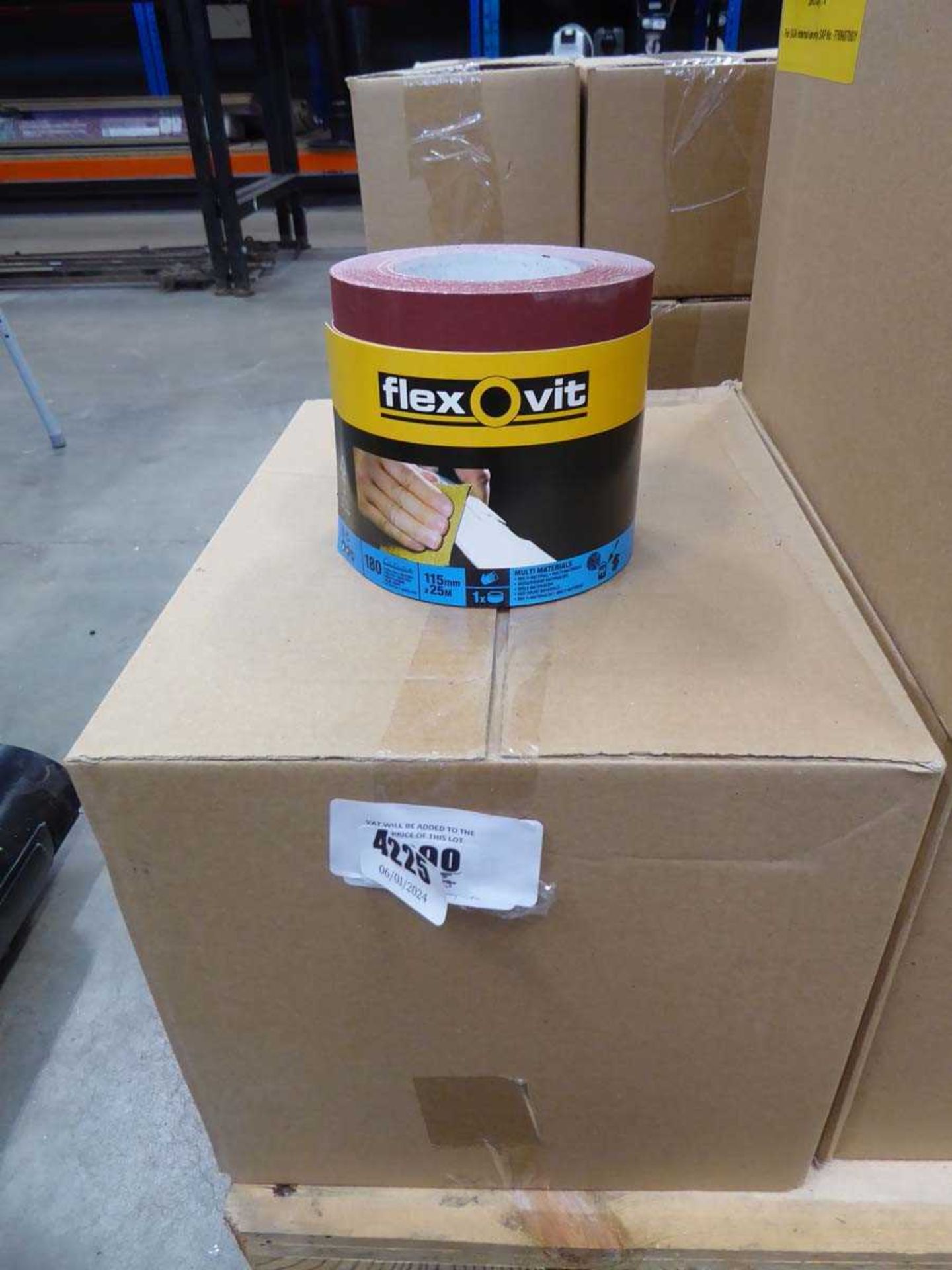 +VAT Box of six rolls of 180 grit sandpaper