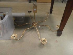 Painted metal 6 branch candle holder